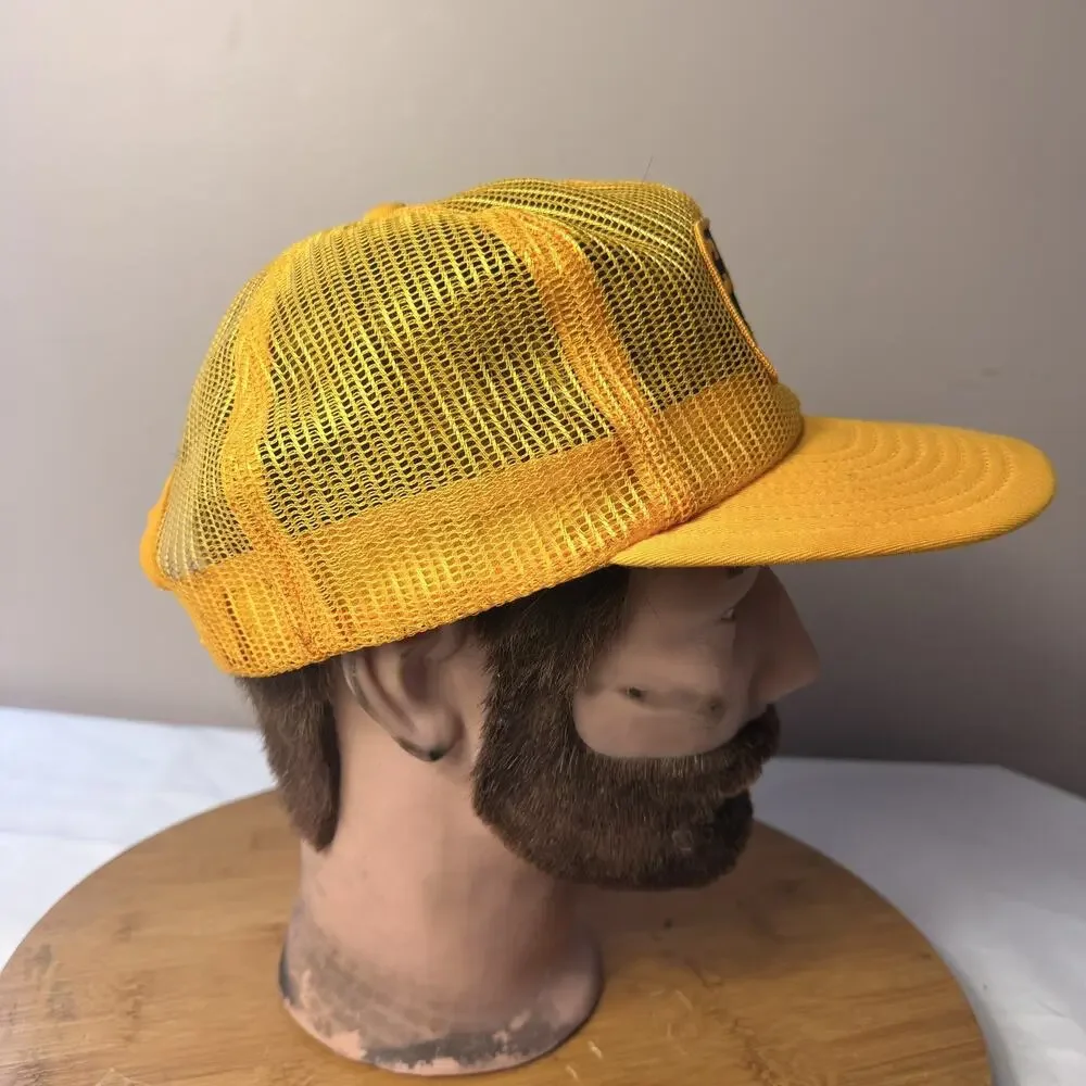 Vintage CAT Lift Trucks Caterpillar Patch Snapback Hat Mesh Trucker Made In USA